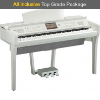 Used Yamaha CVP709 Polished White Digital Piano Complete Package